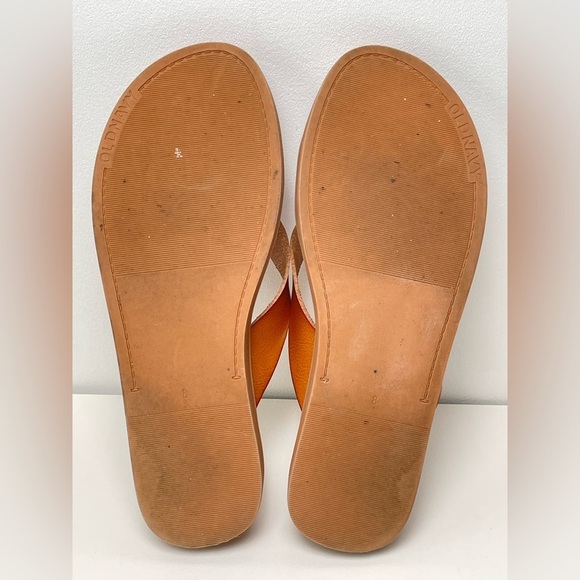 Old Navy Sandals Thong Brown Tan Slip On Faux Leather Footwear Flat Women's 8 - Picture 7 of 8